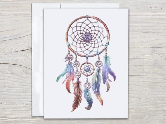 Dreamcatcher Notecard Set, Cute Stationary, All Occasion Cards, Boho Dreamcatcher, Just Because Card, Snail Mail, Everyday Card, EC229