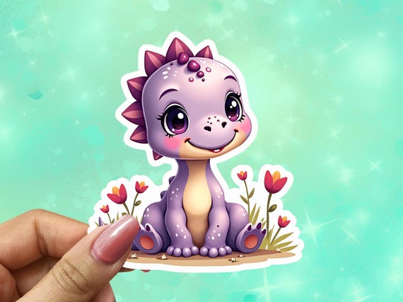 Cute Dino Vinyl Sticker, Dinosaur Sticker, Triceratops Decal, Planner Sticker, Laptop Stickers, Cute Sticker, Personalized, VN12