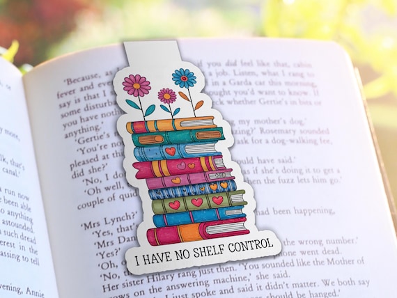 No Shelf Control Magnetic Bookmark, Aesthetic Book Marker, Bibliophile Gift, Cute Bookmark, Bookworm Gift, Bookstagram, Page Holder, MB9
