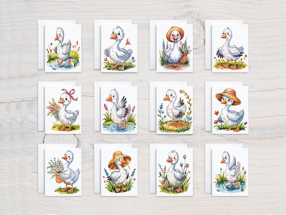 Geese Themed Notecard Set, Card Assortment, Everyday Cards, All Occasion Cards, Kids Stationery, Snail Mail, Waterfowl, Thank You, CS350