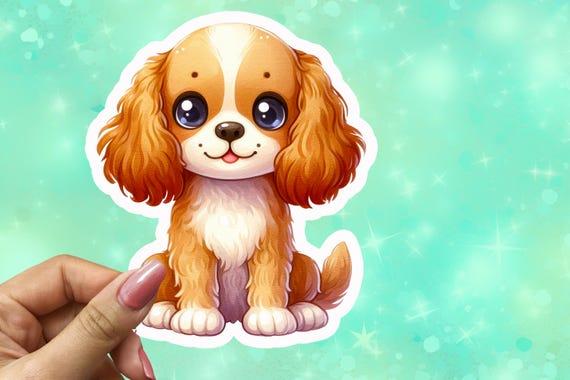 Cute Cocker Spaniel Vinyl Sticker, American Cocker Spaniel Art, Puppy Stickers, Dog Mom Sticker, Water Bottle Decor, VN50