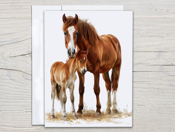 Watercolor Horse Notecards Set, Blank Notecard Set, Horse Card with Envelopes, Personal Stationary, Equestrian Gift, Just Because Card, EC50