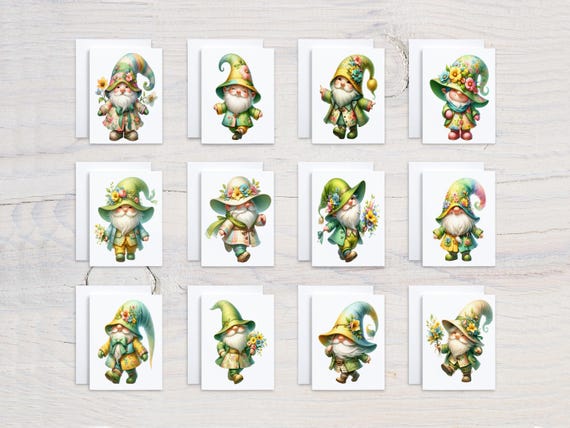 Gnome Notecard Set, Assorted Cards, Garden Gnome, All Occasion Cards, Just Because Cards, Blank Notecards, Birthday Card Pack, CS271