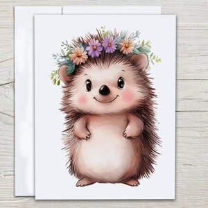 Cute Hedgehog Notecard Set, Watercolor Art, Wildlife Cards, Blank Notecards, All Occasion Cards, Hedgehog Stationery, Everyday Card, EC294