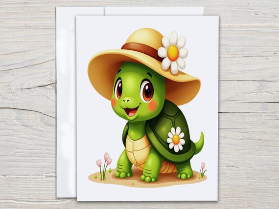 Watercolor Turtle Notecard Set, Blank Notecards, Everyday Cards, Just Because Card, Turtle Lovers, Kawaii Stationary, Birthday, EC351