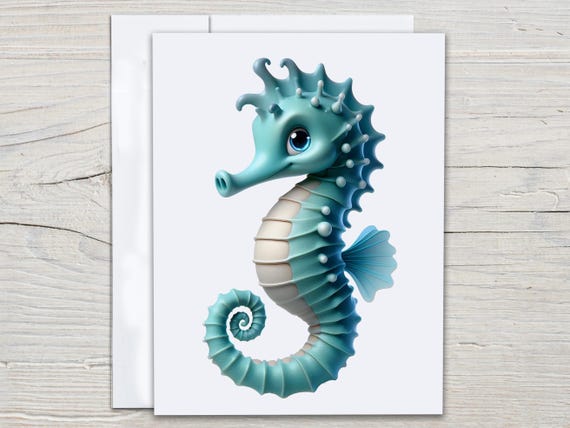 Beach Note Cards Set, Seahorse Stationery, Seahorse Bday Card, Handmade Bday Card, Thankyou Cards, All Occasion Cards, Everyday, CS282