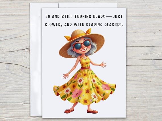Snarky 70th Birthday Card, Funny Birthday Card, Getting Older, Over The Hill Card, Happy Birthday Card, 70th Birthday Fun, Funny Bday, BC60