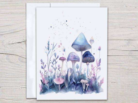 Cute Whimsical Mushroom Notecard Set, Blank Cards, Everyday Card, Just Because Card, Snail Mail, Greeting Cards Sets, Cute Bday Card, EC59