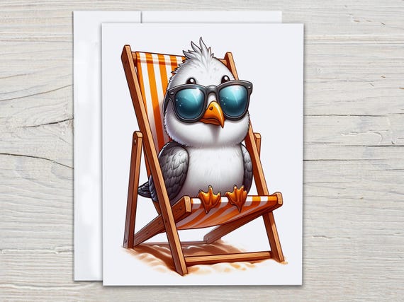 Kawaii Seagull Card Set, Everyday Card, Miss You Card, Just Because Card, Blank Notecards, Cute Stationary, Thank You Cards, Get Well, EC75