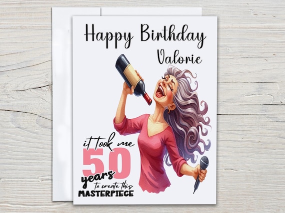 Personalized 50th Birthday Card, It Took 50 Years To Create This Masterpiece, Funny 50th Bday, Friend Bday Card, Bday Card For Her, BC236