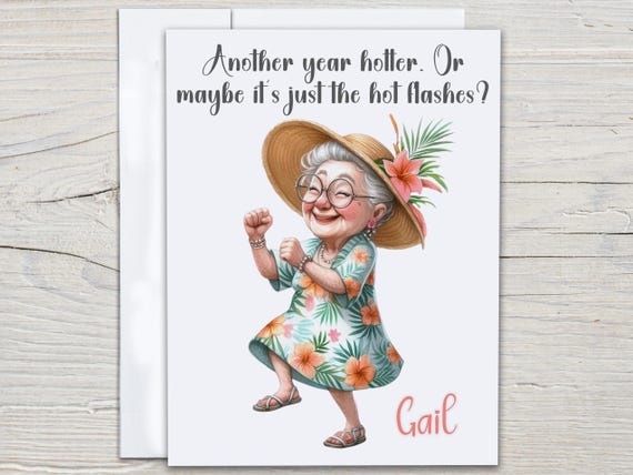 Personalized Funny Bday Card, Snarky Birthday Card, Over The Hill Card, Bday Card For Her, 50th Birthday Card, Bday Card For Her, BC88