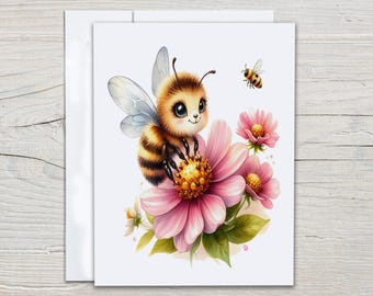 Bee Card Set, Personalized Card Set, Everyday Card, Snail Mail, Just Because Card, Blank Notecards, Bee Notecard Set, Bday Card Pack, EC16