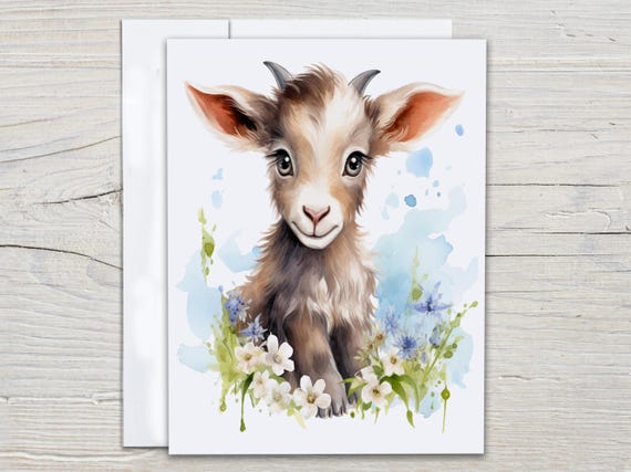 Goat Notecard Set, All Occasion Cards, Just Because Card, Blank Notecards, Cute Stationary, Pretty Stationary, Goat Card, Aesthetic, CS382