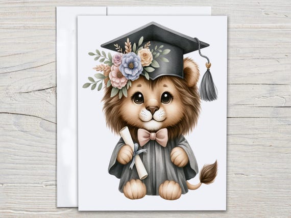 Lion Graduate Notecard Set, Graduation Notes, Grad Thank You, Graduate Card, Congrats Grad, Everyday Card, Lion Card, Notecard Set, EC86