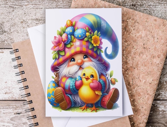 Easter Gnome Card Set, Greeting Card Pack, Just Because Card, Blank Notecards, Snail Mail, Everyday Card, Holiday Card Set, Thank You, EC10