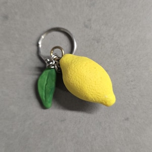 Handmade Polymer Clay Lemon Keychain