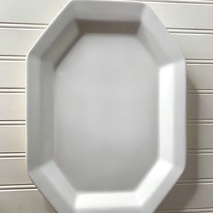 Vintage White Ironstone Serving Platter – 13.25” x 9.5”