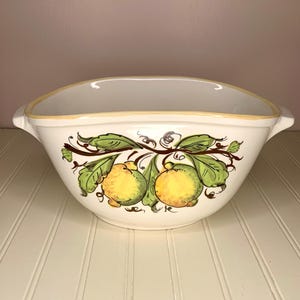 Italian Lemon Ceramic Bowl with Handles | Ceramiche Radiants | Hand Painted Made in Italy | Oval Fruit Bowl or Kitchen Decor