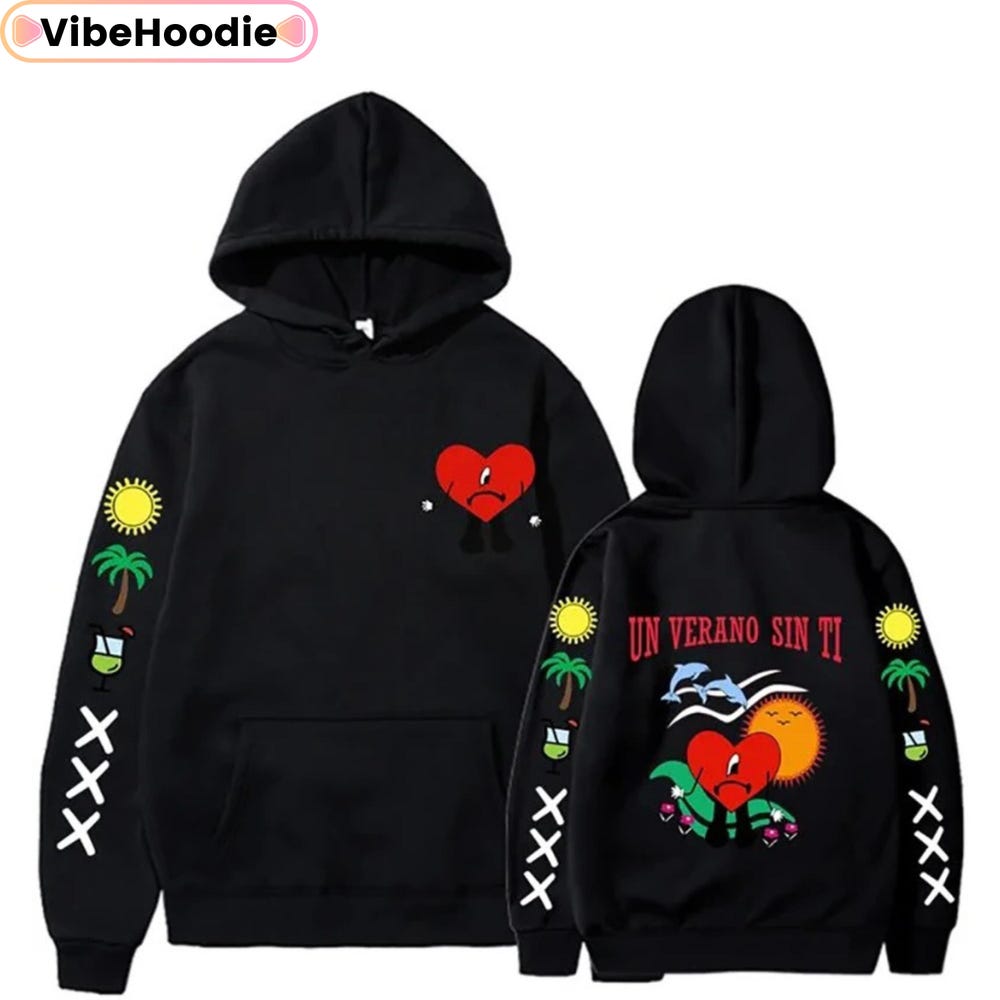 Bad Bunny Hoodie - Funny Hoodie - Streetwear Hoodie - Music Hoodie - Casual Hoodie - Hip Hop Hoodie - Unisex Hoodie