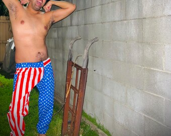 The “AMERICA, F*CK YEAH” Red, White & Blue American Flag Pants