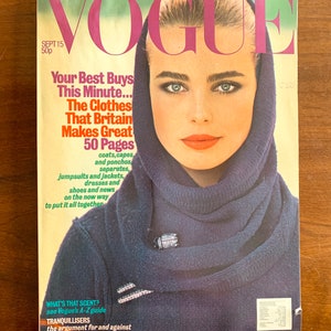 vintage Vogue UK Magazine 15 septembre 1976 Couverture : Margaux Hemingway et Barry Lategan Marie Helvin