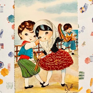 Vintage gegarandeerde souvenir ansichtkaart Elsi Gumier Spaans paar Mallorca no.1 16
