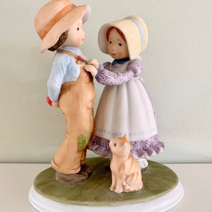 Vintage Holly Hobbie Girl and Boy Porcelain Figurine Designers Collection