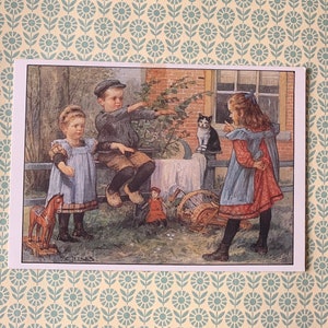 Postal usada de los años 70 Cornelis Jetses Niños holandeses Ot y Sien