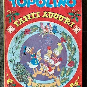 Zeldzame vintage kerst Natale 1982 Italiaanse Walt Disney Topolino stripboek N.1413
