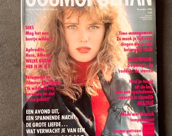 Vintage Nederlands Cosmopolitan Magazine november 1986 Covermodel: Mieke Peperkamp Fashion Beauty Linda Spierings Louise Vyent Apollonia
