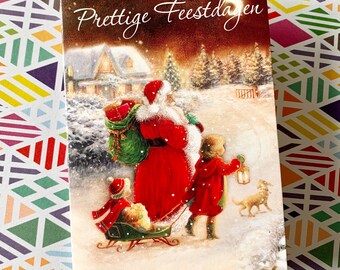 Rarität Klappkarte USA Lisi Martin Weihnachtsmann mit Hund 1987 Rarität Klappkarte USA Lisi Martin Weihnachtsmann mit Hund 1987