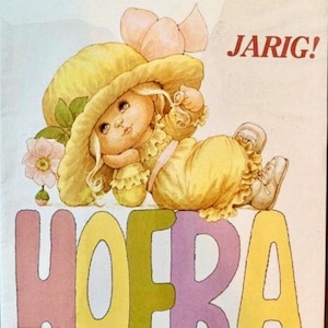 Cartão de aniversário vintage jaren '80 Ruth Morehead Girl