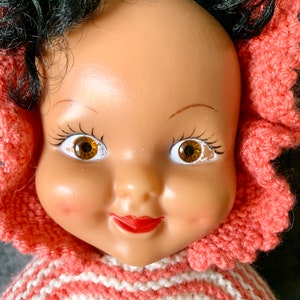 Cute Vintage Doll Pink White Rag Doll Hat Long Legs