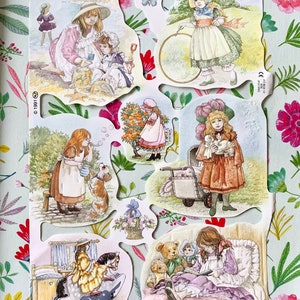 Ragazze romantiche vintage ritagli illustrazioni di album