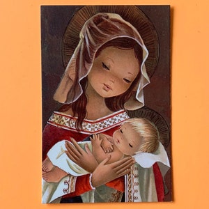 Used Vintage 70s Small Christmascard Christmas Religious 501/118