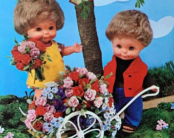 Used Postcard Vintage Cute 60s Dolls