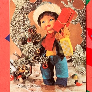 Used Vintage Postcard 70s Christmas Boy Doll Gifts no2.