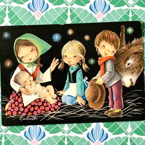 Vintage Gebruikte Kerstkaart van Constanza