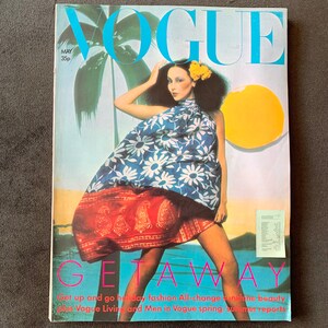 vintage Vogue UK Magazine de l'an 1974 Couverture : Marie Helvin, porte David Bailey, Brésil Fashion Beauty Ringo Starr