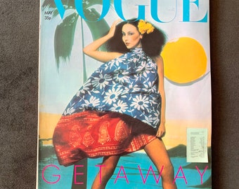 Vintage Vogue UK Magazine Mai 1974 Cover: Marie Helvin von David Bailey Brasilien Mode Schönheit Ringo Starr