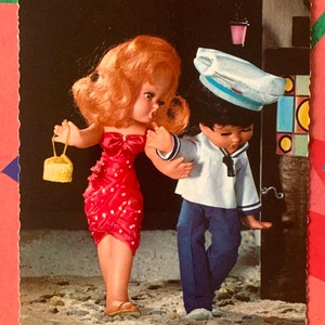 Postal Usada Vintage 60s Lindas Muñecas Niño Niña Marinero Lindo 900/214