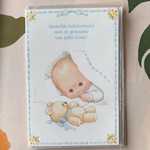 Ongebruikte Vintage Ruth Morehead Wenskaart Baby Boy