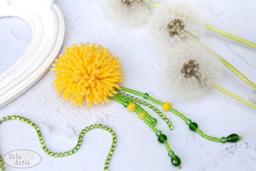Beaded Brooch Kit 'dandelion', Tela Artis - DIY Jewelry Making, Bead ...