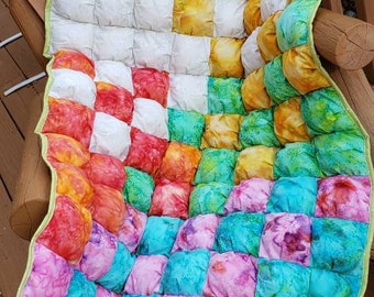 Beautiful ombre  colorful   Baby  Puff quilt  Bubble Biscuit quilt Blanket Crib Quilt Play Mate