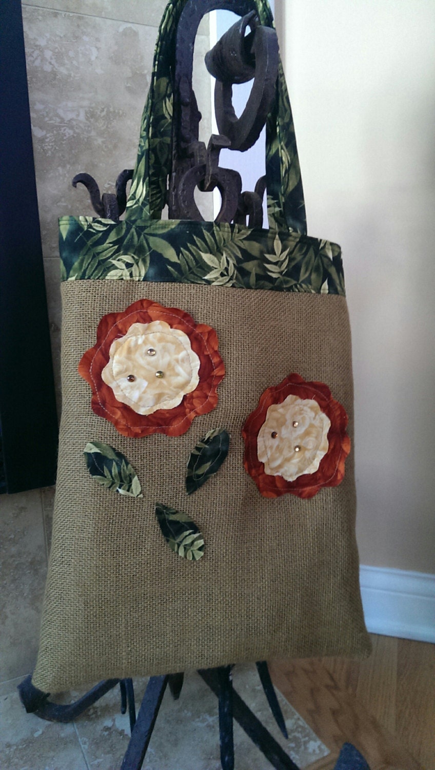 Handcrafted Tote Bag Shoppershoulderbag Burlap Fabric - Etsy