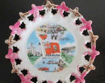 Souvenir Plate Bermuda Vintage Kitsch Decorative