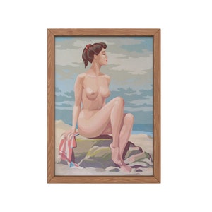Giclee Art PRINT Vintage Paint By Number KLAAR &quot;Artist&#39;s Poses&quot; 31EEEE Getextureerde Archival Canvas Paper Unframed