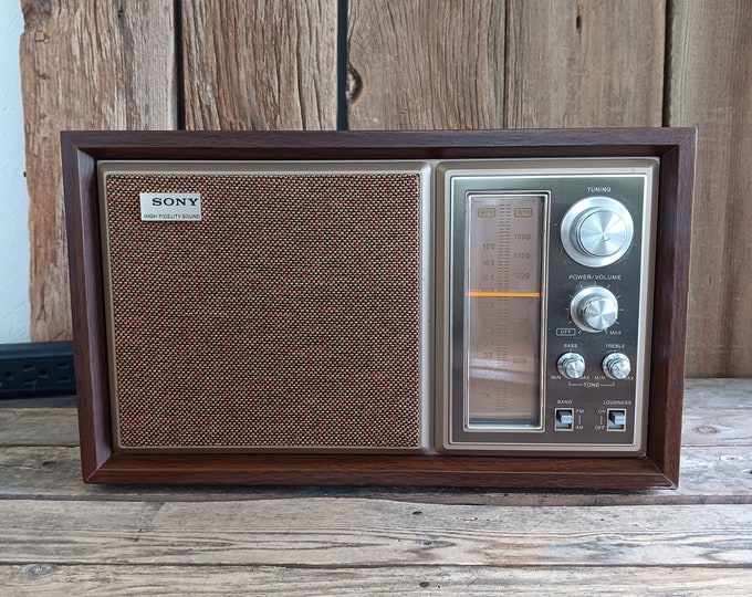 Vintage Sony AM/FM Radio ICF-9550W High Fidelity Sound Classic Wood ...