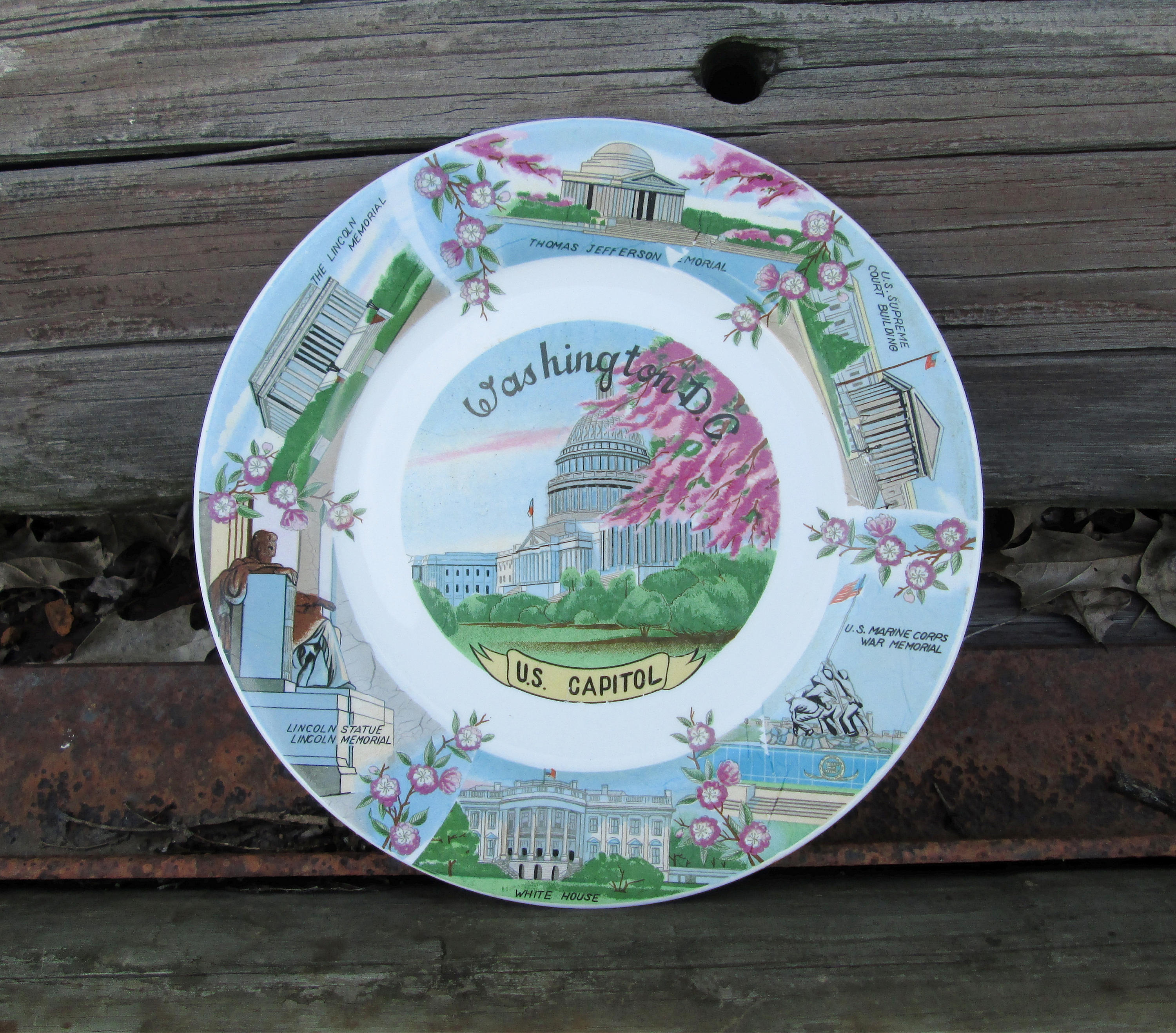 State Souvenir Plate Washington DC Vintage Decorative Etsy