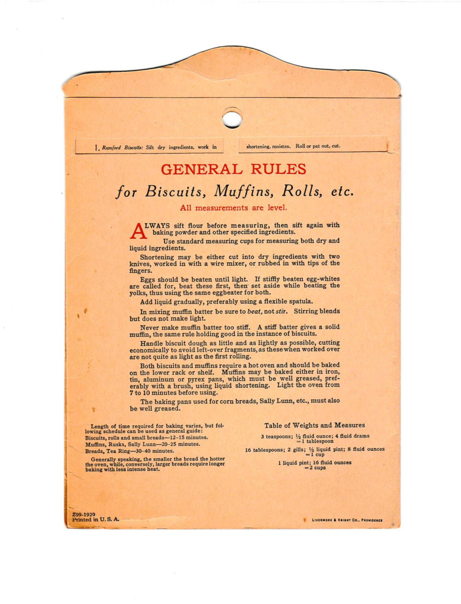 Rumford Mrs. Lily H. Wallace Recipes for Biscuits Muffins and Etsy